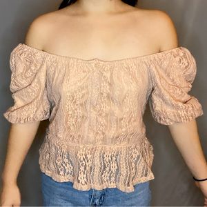 Haute Monde Peach Blouse with Ribbon